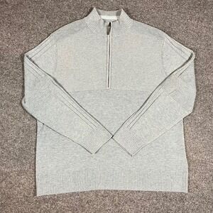 Smartwool Mens XL Merino Wool Blend 1/2 Zip Sweater Light Blue Heather Mock Neck